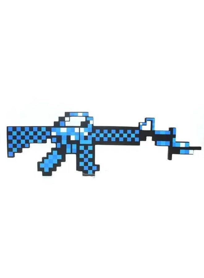 REZZOSS Pixel Machine Gun Toy 62cm – Blue Diamond EVA Foam Rifle for Kids | Minecraft Style Cosplay Weapon & Costume Prop Foam Gun | Soft Lightweight Safe Toy Gun for Pretend Play | Birthday Eid Ramadan Gift for Boys & Girls - Image 1